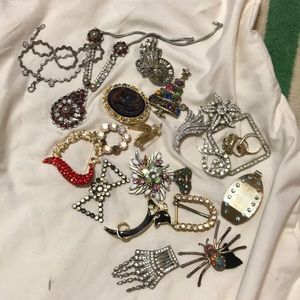 Vintage jewelry rhinestone crafting lot